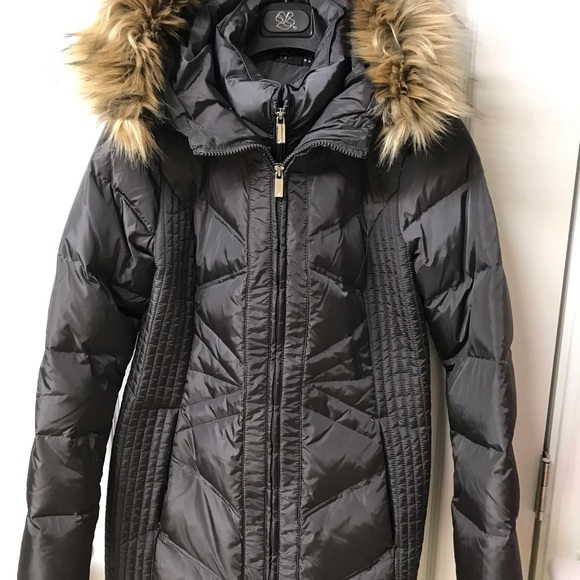 BNWT Jones New York Faux Fur Trim Down Park - Picture 3 of 5